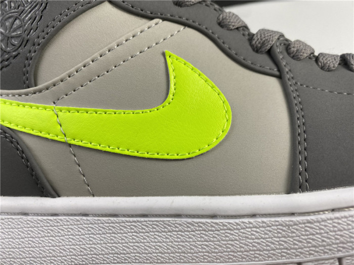 AIR JORDAN 1 MID NEON YELLOW SWOOSHES 554724-072